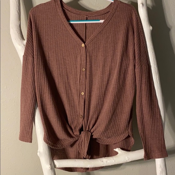 Sweaters - Button down tie sweater